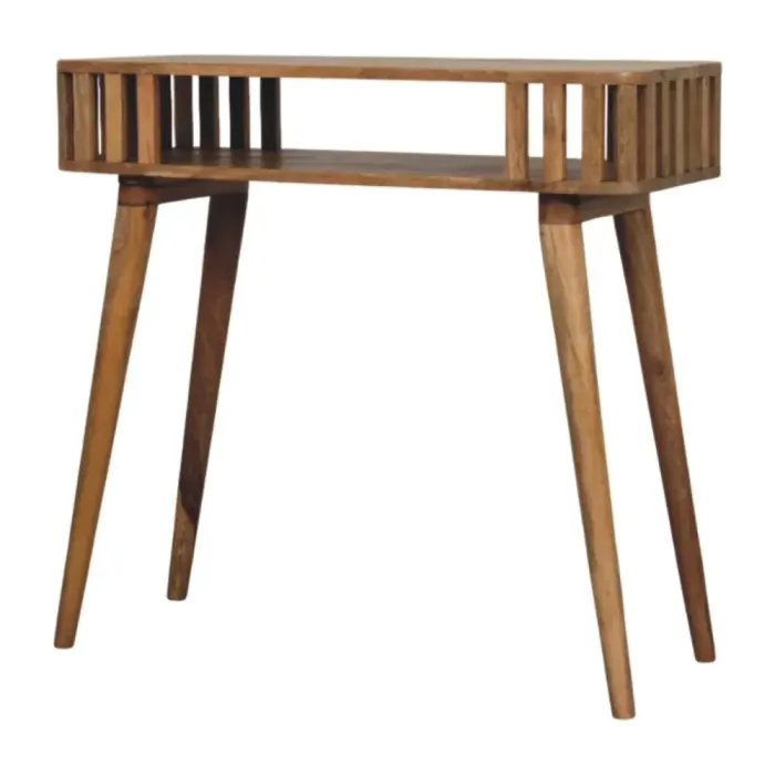 Slatted Oak Console Table