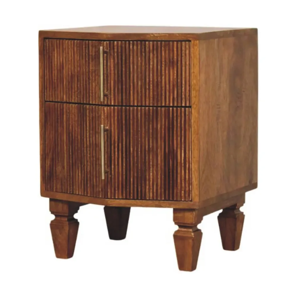 Louvre Solid Mango Wood Bedside Unit