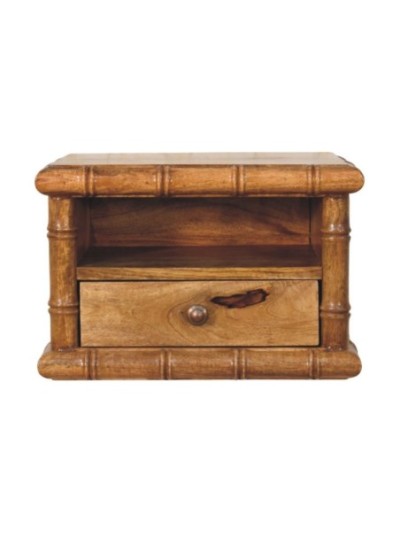 Aveton Gifford Bamboo Open Bedside in Amber Oak Finish