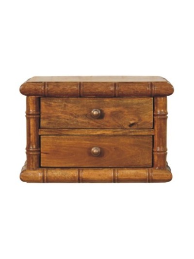 Bigbury Bamboo Bedside in Amber Oak Finish