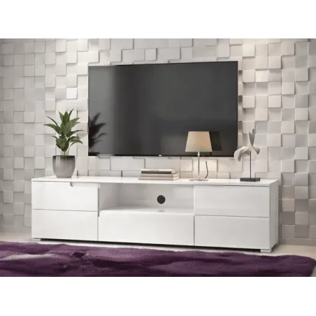 White Rock Gloss Entertainment Unit