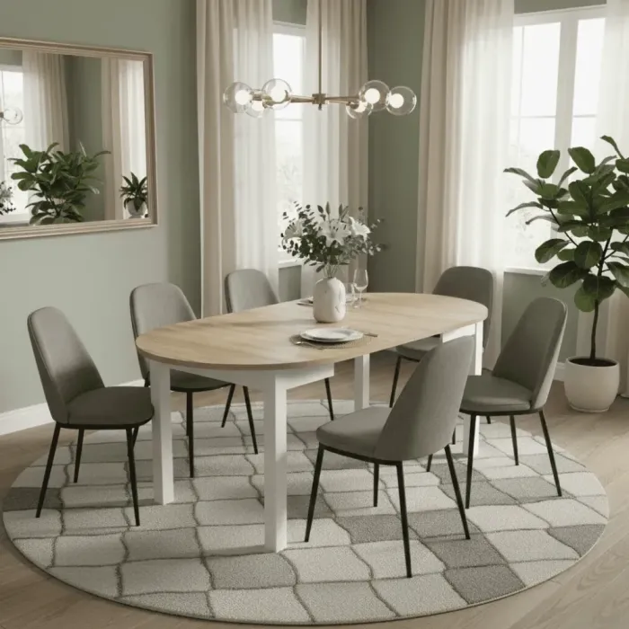 Wiktor Oak Extending Dining Table