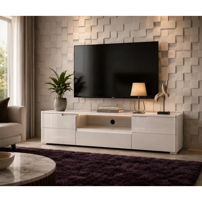 White Rock Gloss Entertainment Unit | MODA Britain