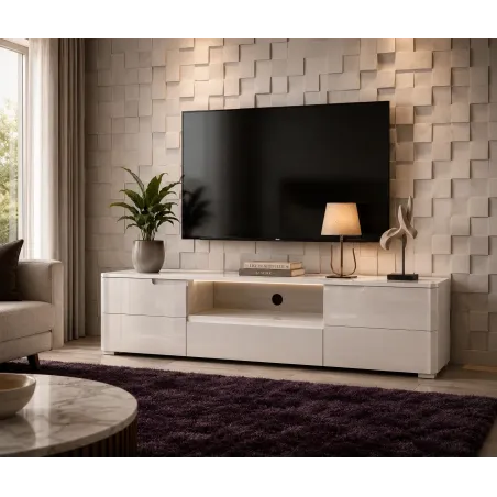 White Rock Gloss Entertainment Unit | MODA Britain