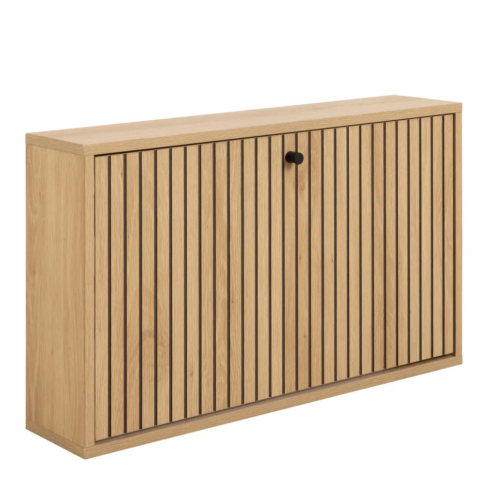 Albany Shoe Cabinet 1 Flip-Down Door – Oak