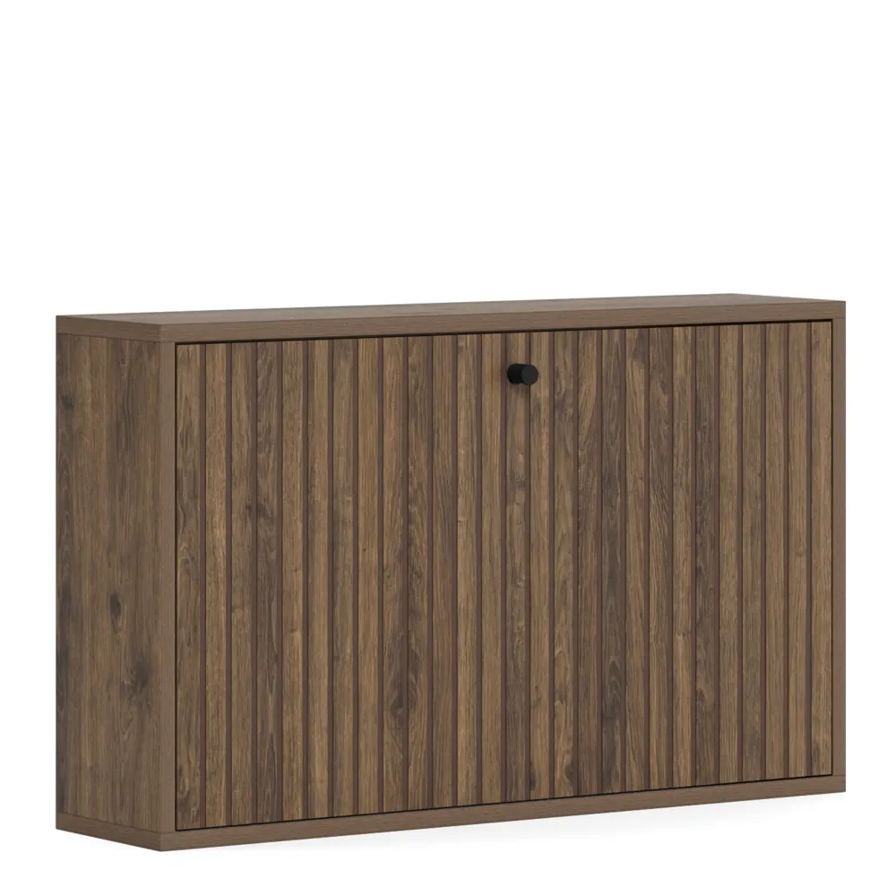 Albany Shoe Cabinet with Lamella Front – Smoked Oak