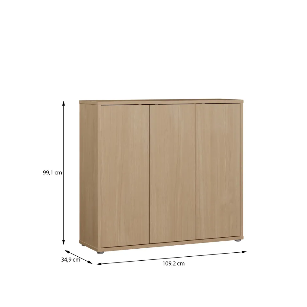 Alice Springs Shoe Cabinet with 3-Door – Elegancia Oak