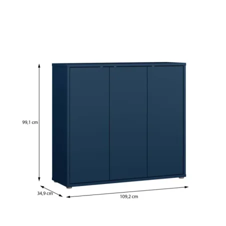Alice Springs Shoe Cabinet with 3-Door – Night Blue