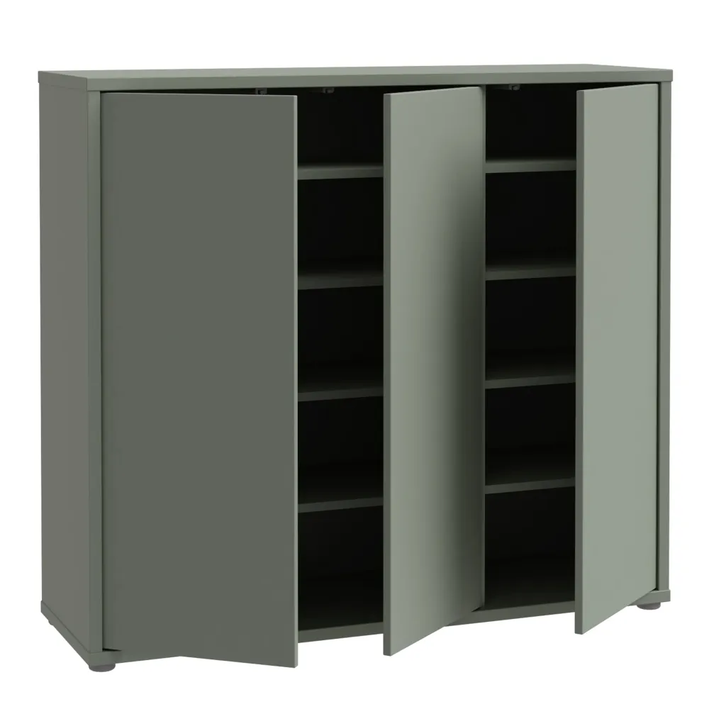 Alice Springs Shoe Cabinet with 3-Door – Sage Green