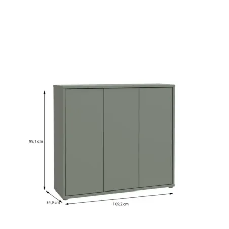Alice Springs Shoe Cabinet with 3-Door – Sage Green