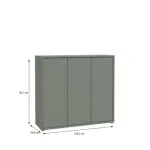Alice Springs Shoe Cabinet with 3-Door – Sage Green