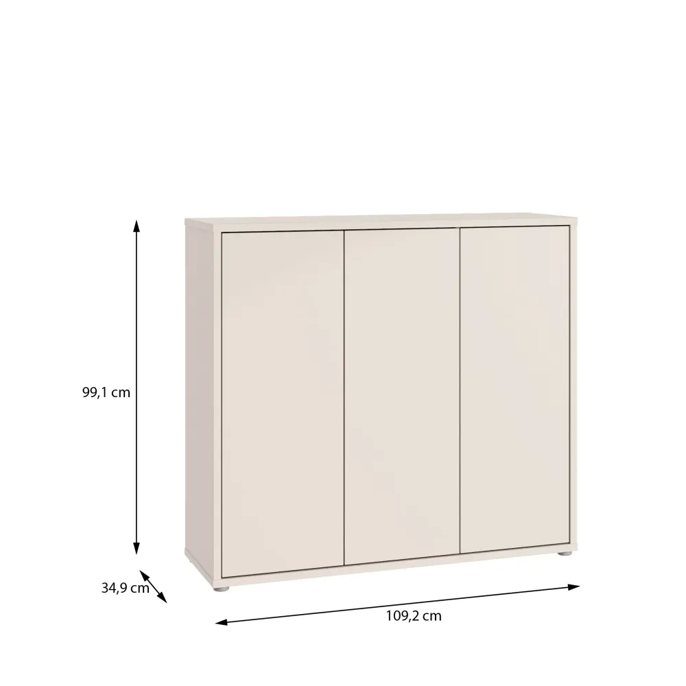 Alice Springs Shoe Cabinet with 3-Door – Sand