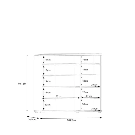 Alice Springs Shoe Cabinet with 3-Door – Terracotta