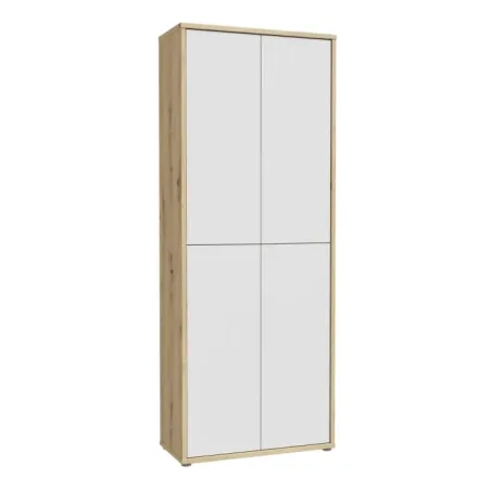 Alice Springs Shoe Cabinet with 4-Door – Artisan Oak & Light Grey Doors