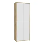 Alice Springs Shoe Cabinet with 4-Door – Artisan Oak & Light Grey Doors