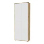 Alice Springs Shoe Cabinet with 4-Door – Artisan Oak & Light Grey Doors