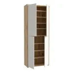Alice Springs Shoe Cabinet with 4-Door – Artisan Oak & Light Grey Doors