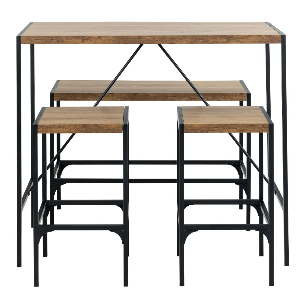 Bahamas Bar Table Set – Black & Oak