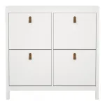 Barcelona Shoe Cabinet 4 Flip-Down Doors – White