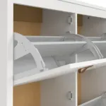Barcelona Shoe Cabinet 4 Flip-Down Doors – White