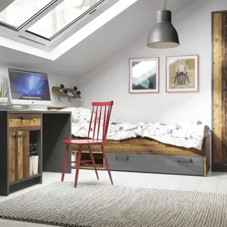 Brooklyn Underbed Drawer – Walnut & Dark Matera Grey