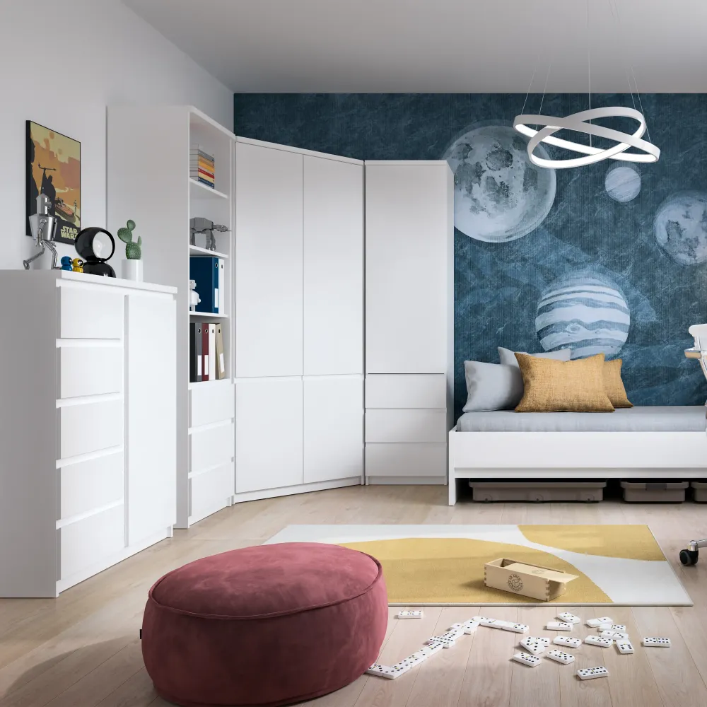 Fribo Alpine White Fribo Corner 2-Door Wardrobe – Alpine White