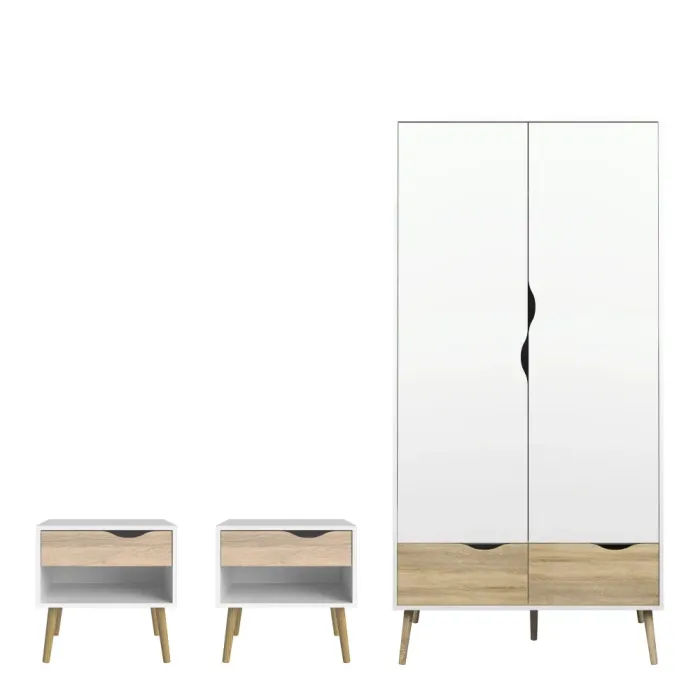 Oslo 3-Piece Set White & Oak