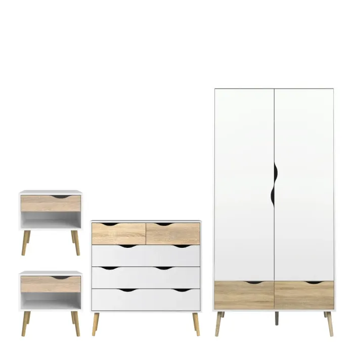 Oslo 4-Piece Set White & Oak