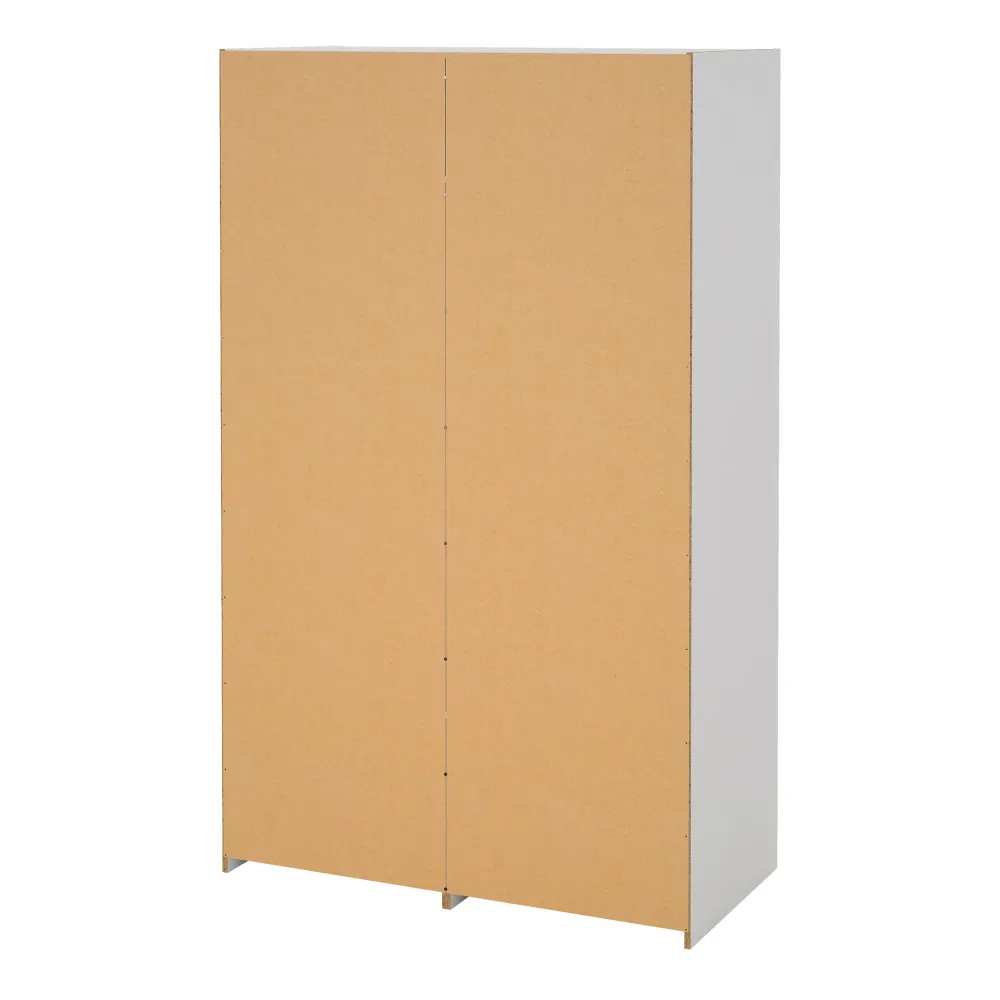 Line Wardrobe with 2 Sliding Doors and 4-Drawer, White