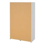 Line Wardrobe with 2 Sliding Doors and 4-Drawer, White