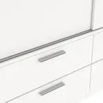 Line Wardrobe with 2 Sliding Doors and 4-Drawer, White