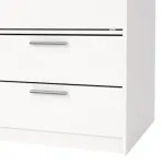 Line Wardrobe with 2 Sliding Doors and 4-Drawer, White