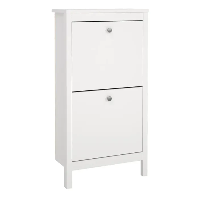 Madrid Shoe Cabinet 2 Flip-Down Doors White
