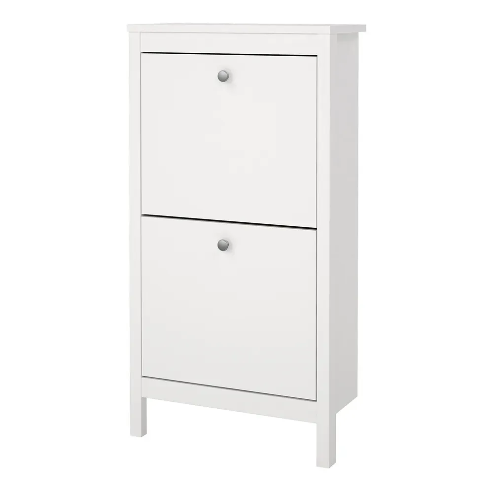 Madrid Shoe Cabinet 2 Flip-Down Doors White
