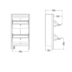 Madrid Shoe Cabinet 2 Flip-Down Doors White