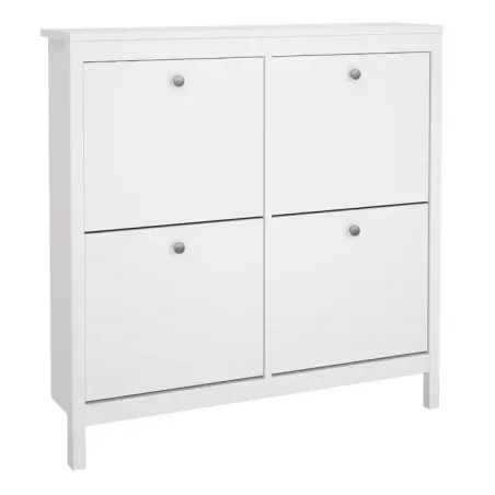 Madrid Shoe Cabinet 4 Flip-Down Doors – White