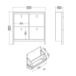Madrid Shoe Cabinet 4 Flip-Down Doors – White