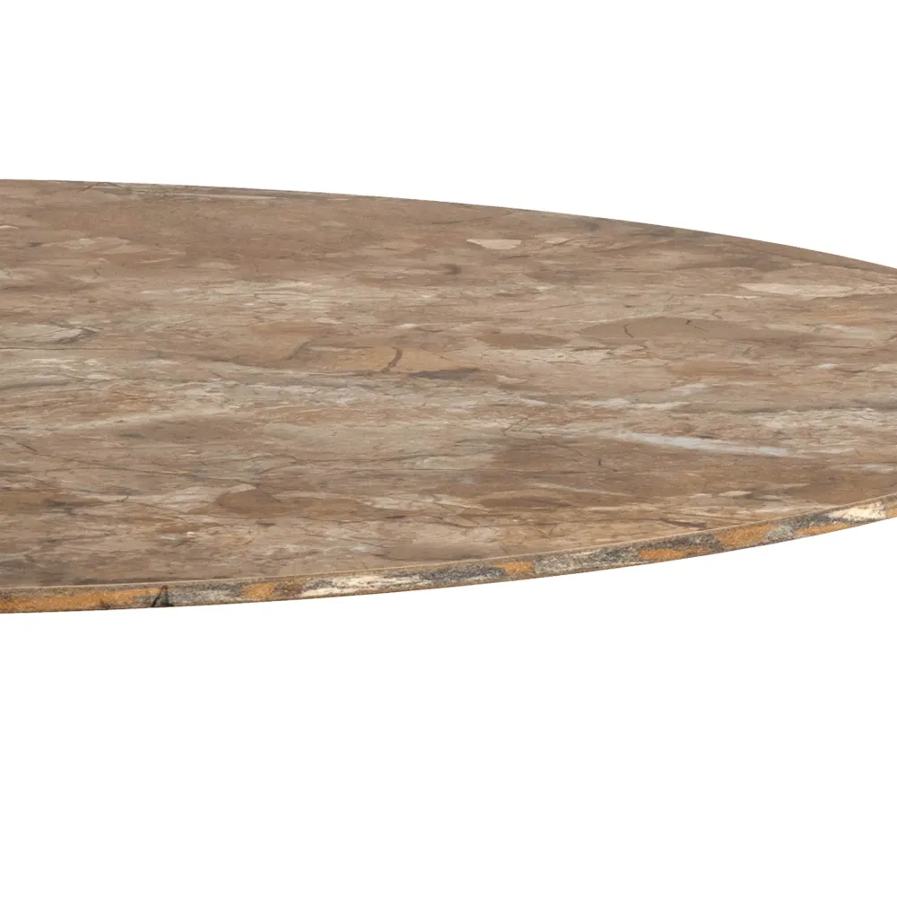 Malta Round Bar Table – Brown Ceramic with Grey