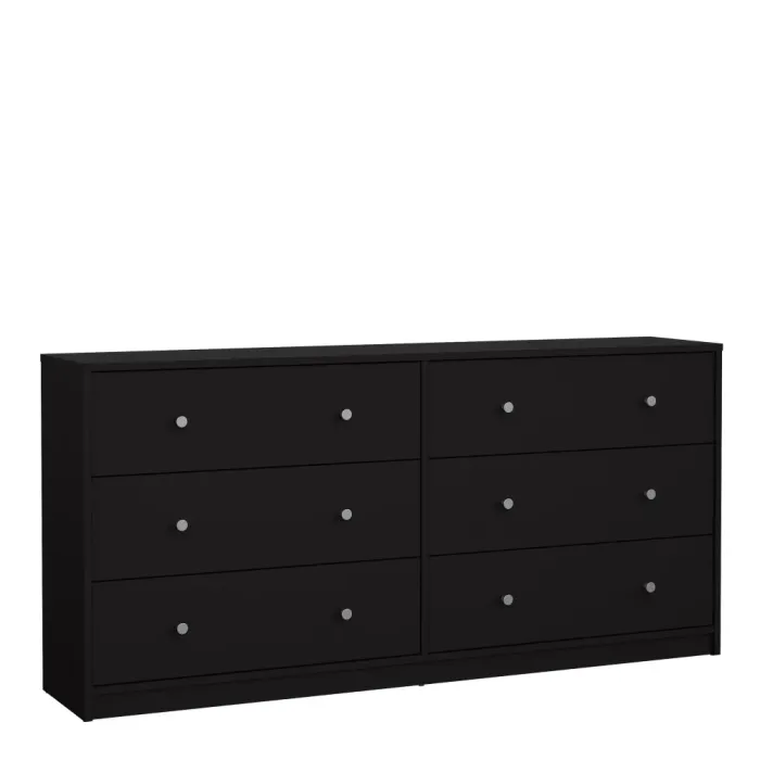 May 6-Drawer Chest (3+3) – Black