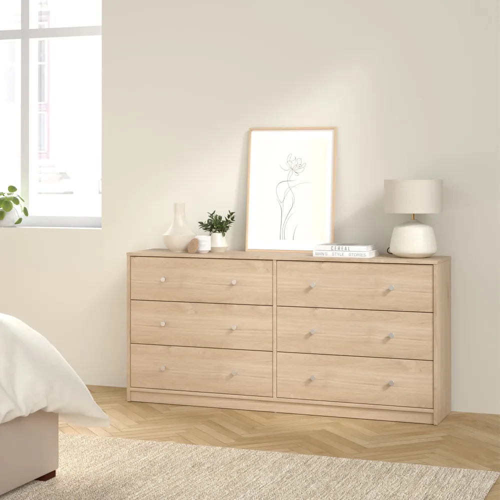 May 6-Drawer Chest (3+3) – Jackson Hickory Oak