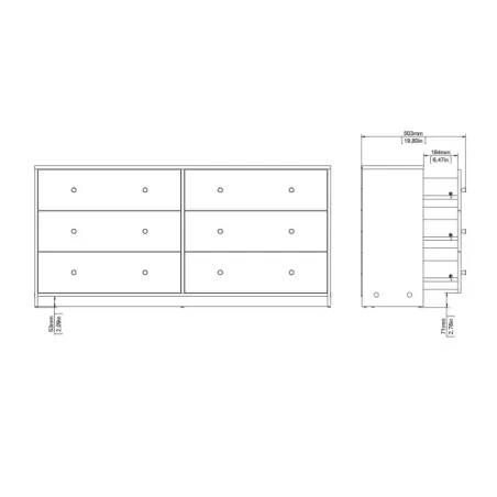 May 6-Drawer Chest (3+3) – Jackson Hickory Oak