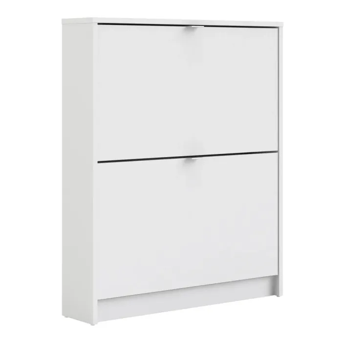 Shoes Shoe Cabinet 2 Flip-Down Doors and 1 Layer – White