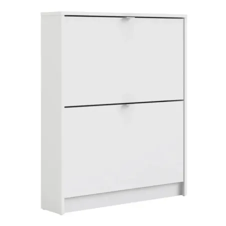 Shoes Shoe Cabinet 2 Flip-Down Doors and 1 Layer – White