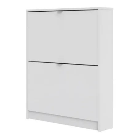 Shoes Shoe Cabinet 2 Flip-Down Doors and 1 Layer – White
