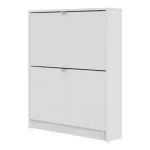 Shoes Shoe Cabinet 2 Flip-Down Doors and 1 Layer – White