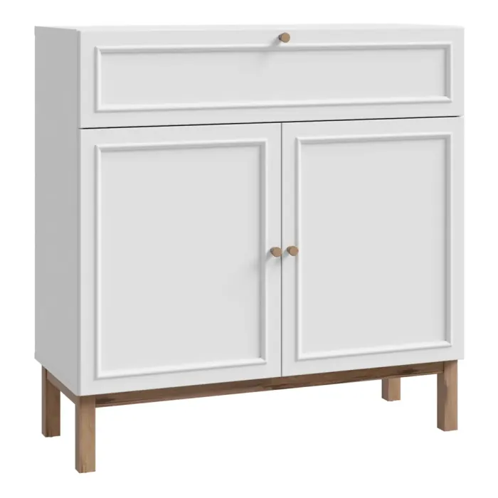Sideboard Wensley 2-Door, 1-Drawer Console – Light Grey & Oak