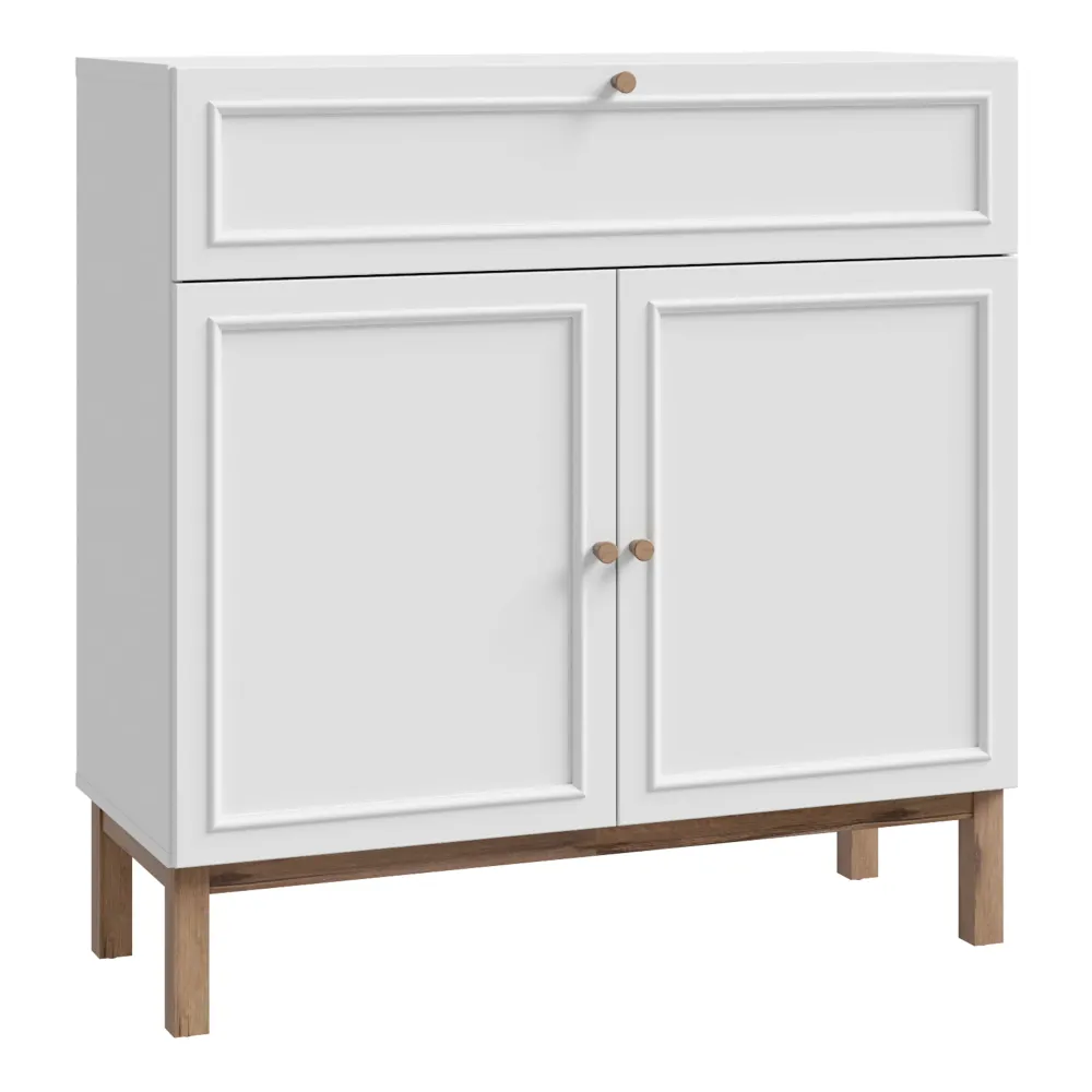 Sideboard Wensley 2-Door, 1-Drawer Console – Light Grey & Oak