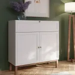 Sideboard Wensley 2-Door, 1-Drawer Console – Light Grey & Oak