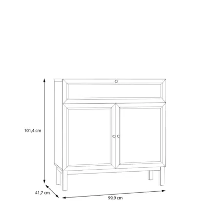 Sideboard Wensley 2-Door, 1-Drawer Console – Light Grey & Oak