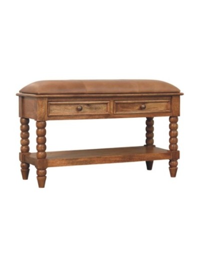 Riviera Leather Bench